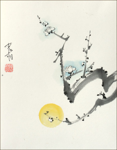 The Moon Held Up By Plum Blossoms
---------
 (  ,      )